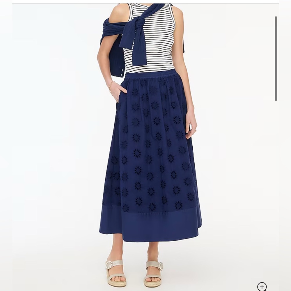 Jcrew Factory Eyelet midi skirt- NWT